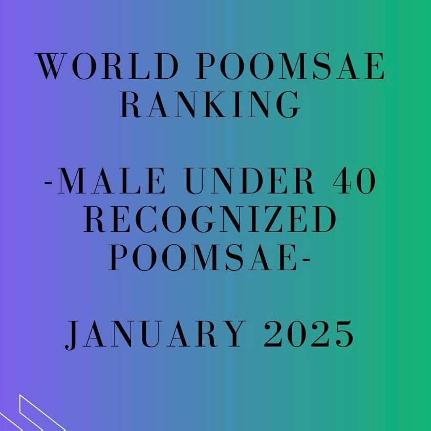 World Taekwondo Poomsae Rankings – Male Under 40 Recognized Poomsae (January 2025)